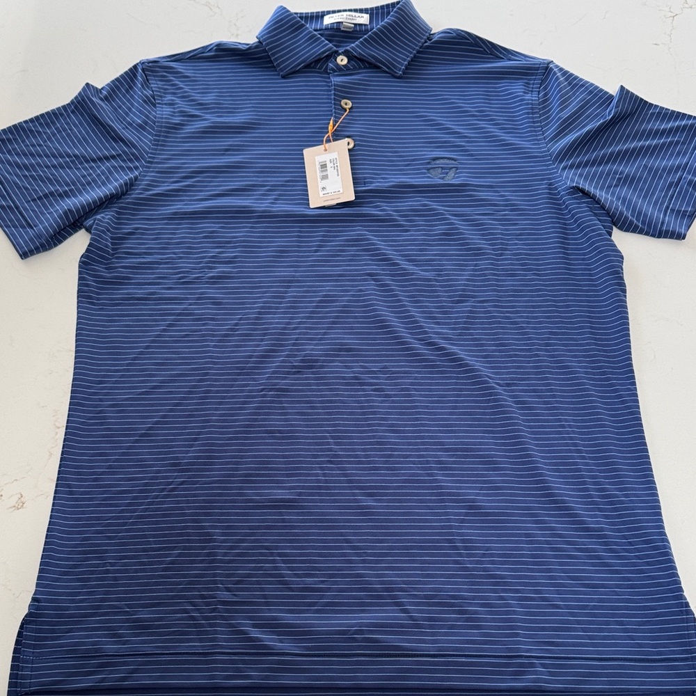 Peter Millar Men’s Blue Stripe Performance Polo NWT Small